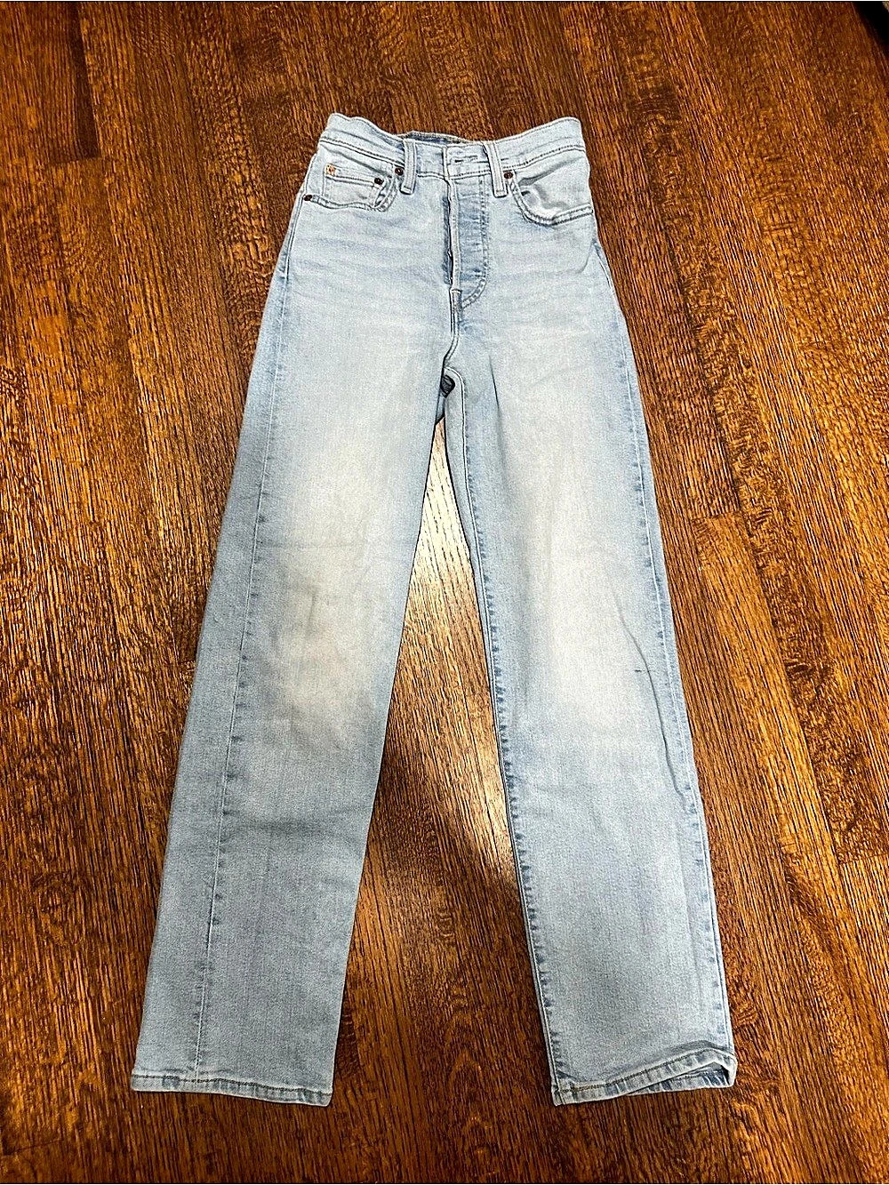 Levi's Ribcage Straight Light Wash Jeans Waist 25 Good